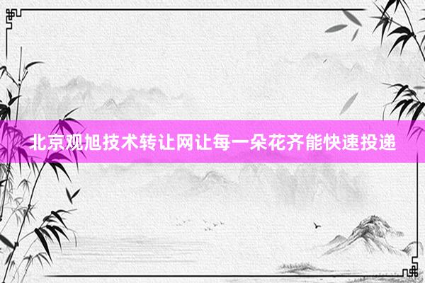 北京观旭技术转让网让每一朵花齐能快速投递
