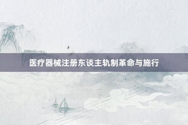 医疗器械注册东谈主轨制革命与施行